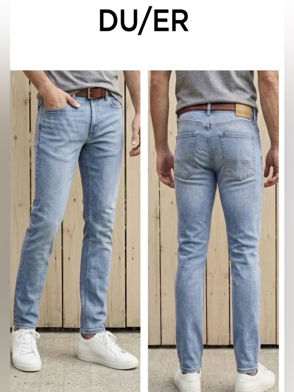 DUER Performance Stretch Denim Jeans Light Wash Size 32x30